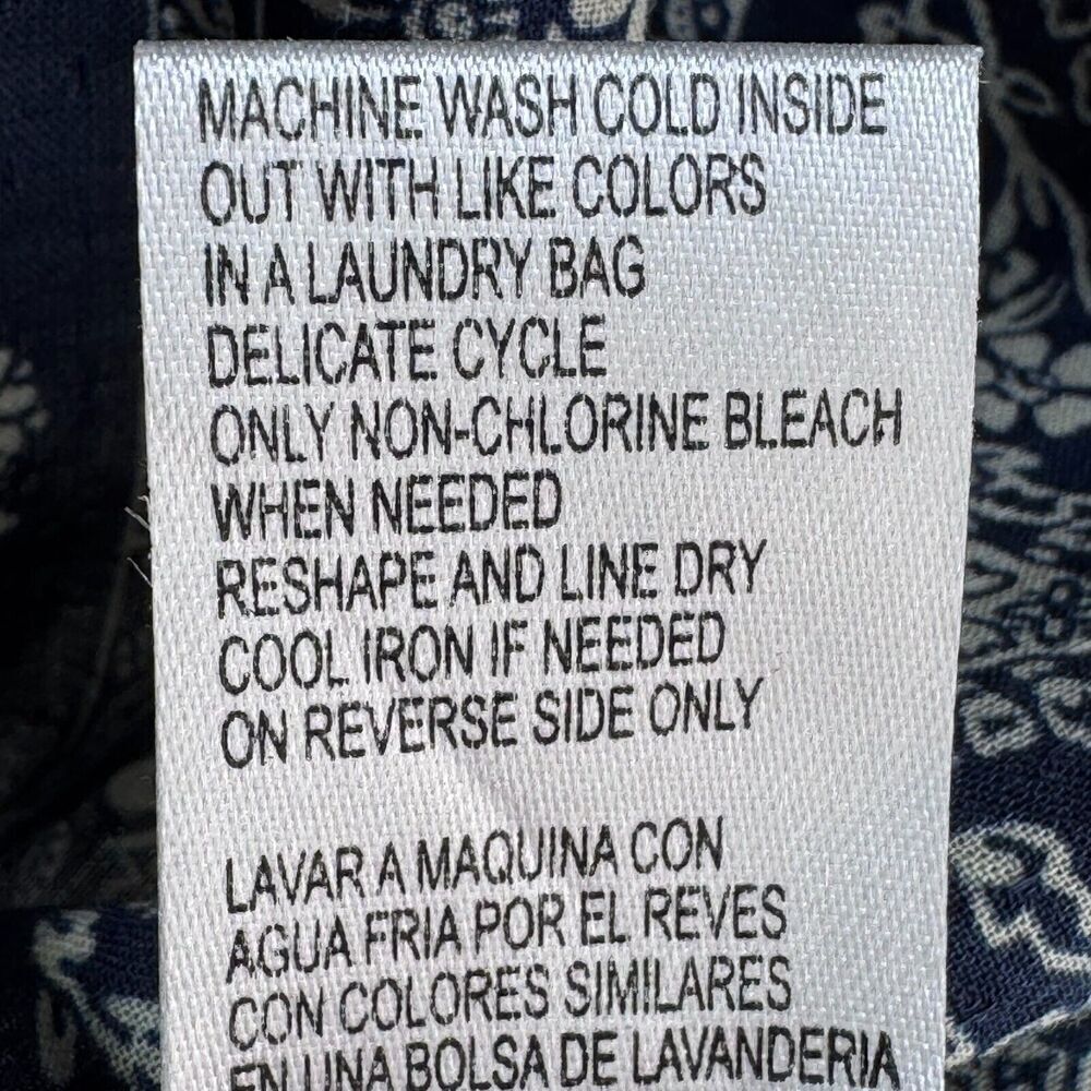 Democracy Top Patchwork Paisley Print Women Sze 1X Blue 3/4 Sleeve Blouse Boho - Picture 8 of 10